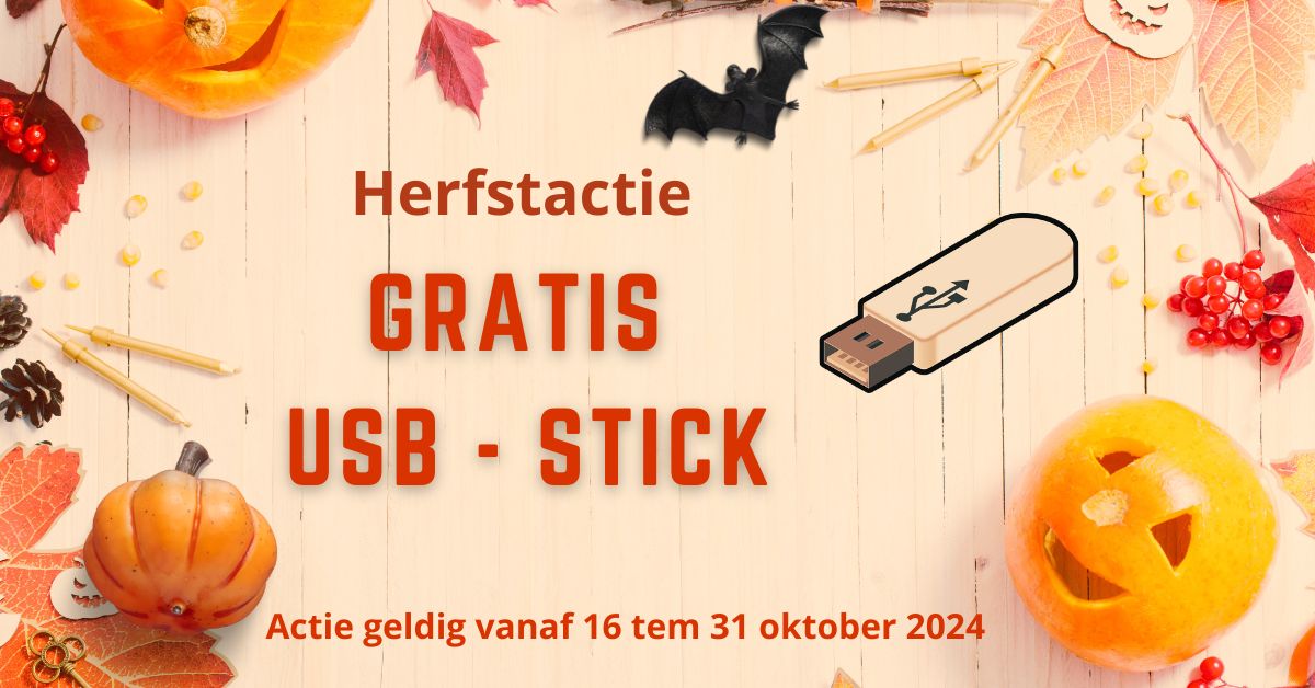 Herfstactie, gratis USB-stick vanaf 16-10-2024 tot 31-10-2024 bij digitalisatie van uw beeldmateriaal.