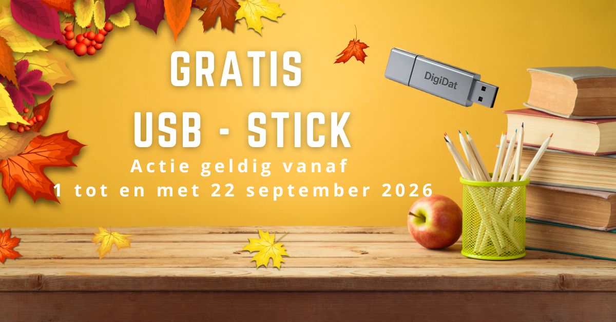 Gratis USB-stick van 1 tot en met 15 september 2026.